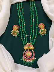 Chand Bali Pink Haram Jadau Kundan - KH00121