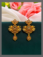 Kempu Earring In Nakshi - NE00420