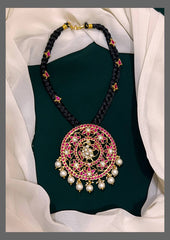 Black Dori With Kundan Pendent - BD0063
