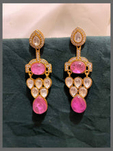 White stone Hanging Earring in Diamond - DE0011