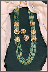 Green Pearl Haram With Side Pendant - PB00359