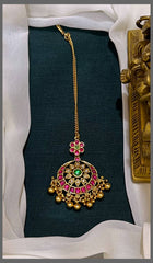 Flower Stone and Chandbali Maang Tikka - HA00175