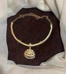 Vintage Panchaloha White stone Necklace - NN00978