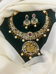 Elegant Lord Vishnu multi Victorian Necklace with Pendent - VN0032