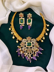 Beautiful Kante with Emerald and Purple Pearl - NN00100