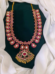 Uncut Mango Haram in Jadau Kundan with Pendent - KH0068