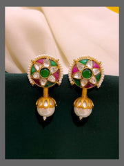 Antique Multi Colour Earrings In Victorian - VE00134