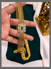 Chandra haram With Emerald Stone pendant - NH00256