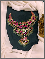 Double Layer Kundan Necklace With Pendent - KN00516