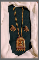 Golden Beads With Lakshmi Pendant in Nakshi - PB00277