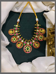 Peacock and Flower Necklace In Kundan - KN00542