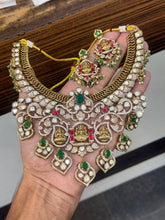 Victorian Gold Replica Lakshmi Set With Earrings - VN00175