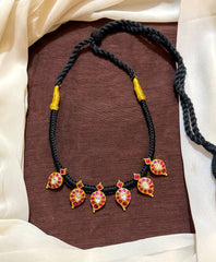 Jadau Mango Pendant Black Dori - BD00133