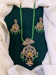 Elegant Lord Lakshmi Emerald Victorian Necklace with Pendent - VH0010