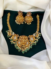 Lakshmi pendent Jadau Necklace with Earring -NN00157