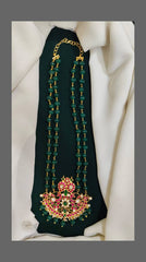 Beautiful Emerald Pearl chain and pendent in Kundan - KH00154