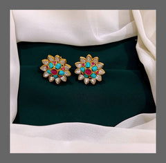 Turkish blue Stud Earring in Kudana - KE00216