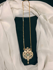 Beautiful Chain With Double Peacock Pendent In Nakshi - NH00206