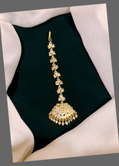 Antique White Stone Maang Tikka - HA0094