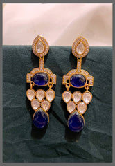 White stone Hanging Earring in Diamond - DE0011