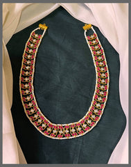 Beautiful White Pearl with Ruby Haram in Kundan - KH00317