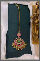 Flower Stone and Chandbali Maang Tikka - HA00175