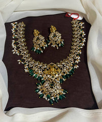 Victorian Polish Balaji Pendant set with Pearls and beads - VN00203