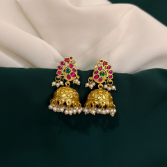 Jadau Peacocok Stud Jhumki - KE00591