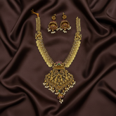 Radha Krishna Naskhi Necklace With Jhumki - NN00952