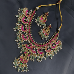 Jadau Peacock Necklace - KN00631