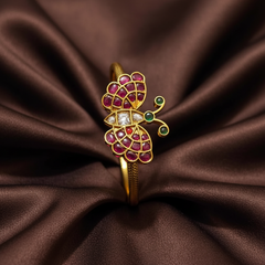 Butterfly Pattern Free Size Kada Back Openable - BG00656