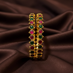 Jadau Round Stone Vintage Model Bangles - BG00681