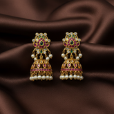 Kempu Lotus Jhumki - NE00650