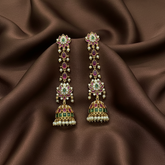 Kempu Lotus Earrings With Maatil - NE00649