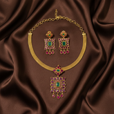 Kempu CZ Pendant and Earrings With Nanu - NN00863