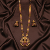 Nakshi Matt Polish Lakshmi Ball Chain Haram With Jhumki - NH00423