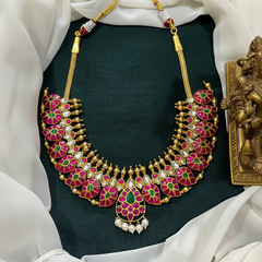 Short Jadau Mango Kundan Necklace In gold Polish - KN00595