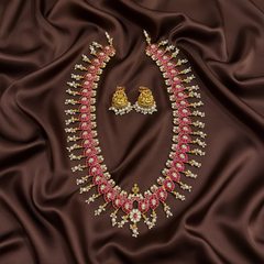 Jadau Peacock Mango Long Haram - KH0053