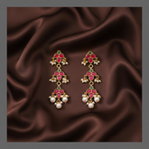 Emerald and Ruby Stone Earring in Kundan - KE00252