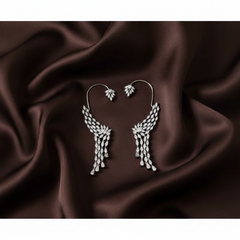 White Stone Designer Earcuffs - NE00646
