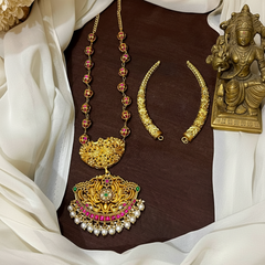 2 in 1 Jadau Ball Chain And Kante Set with Detachable Pendant - KH00124