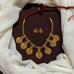 Lakshmi Necklace With Earrings - NN00966