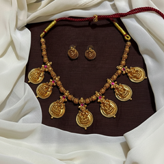 Lakshmi Necklace With Earrings - NN00966