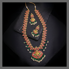 Beautiful Mango Haram With Pendent in Kundan - KH00254