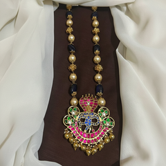 Wide Range Of Beads Haram With Jadau Pendants - PB00613