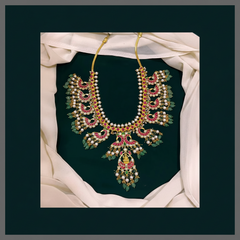 Beautiful Peacock Haram in Kundan - KH00282