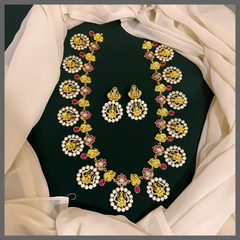 Beautiful Peacock and Lakshmi Kundan Haram - KH00297