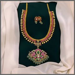 Beautiful Ruby Haram In Kundan - KH00259