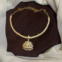 Vintage Panchaloha White stone Necklace - NN00978