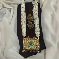 Beads Haram With Jadau Fusion Pendant - PB00631